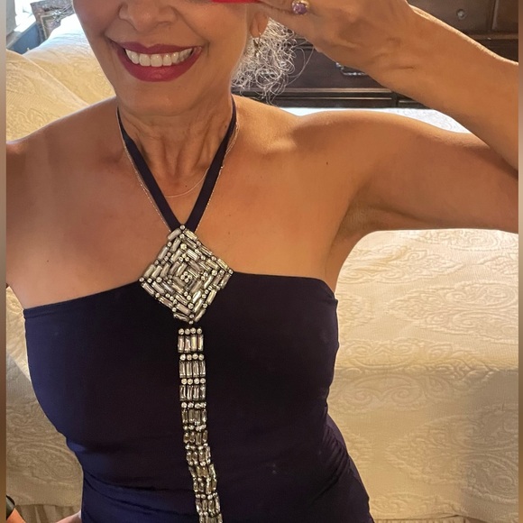 Moda International Navy cocktail Dress - Picture 5 of 10